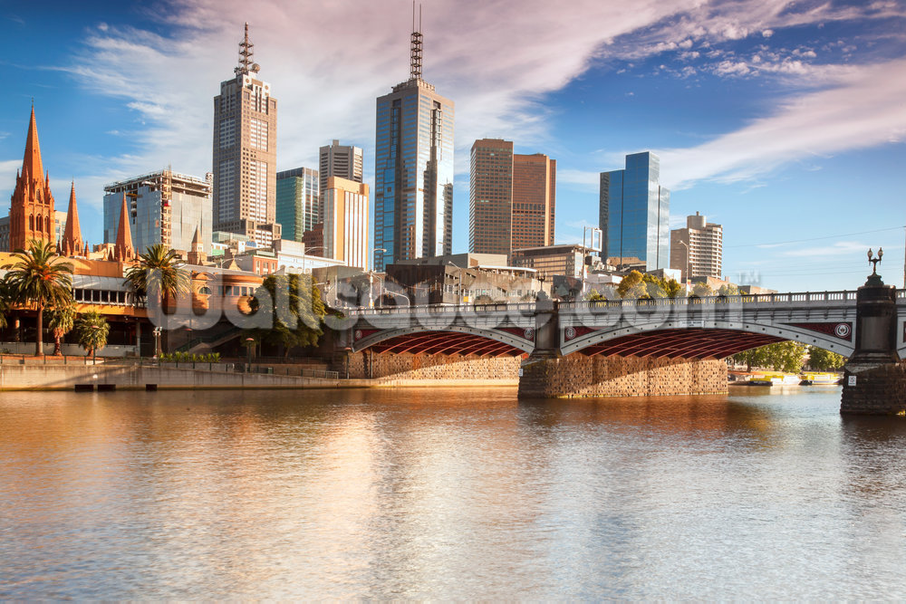 Melbourne Skyline Wallpaper Mural - Melbourne City , HD Wallpaper & Backgrounds