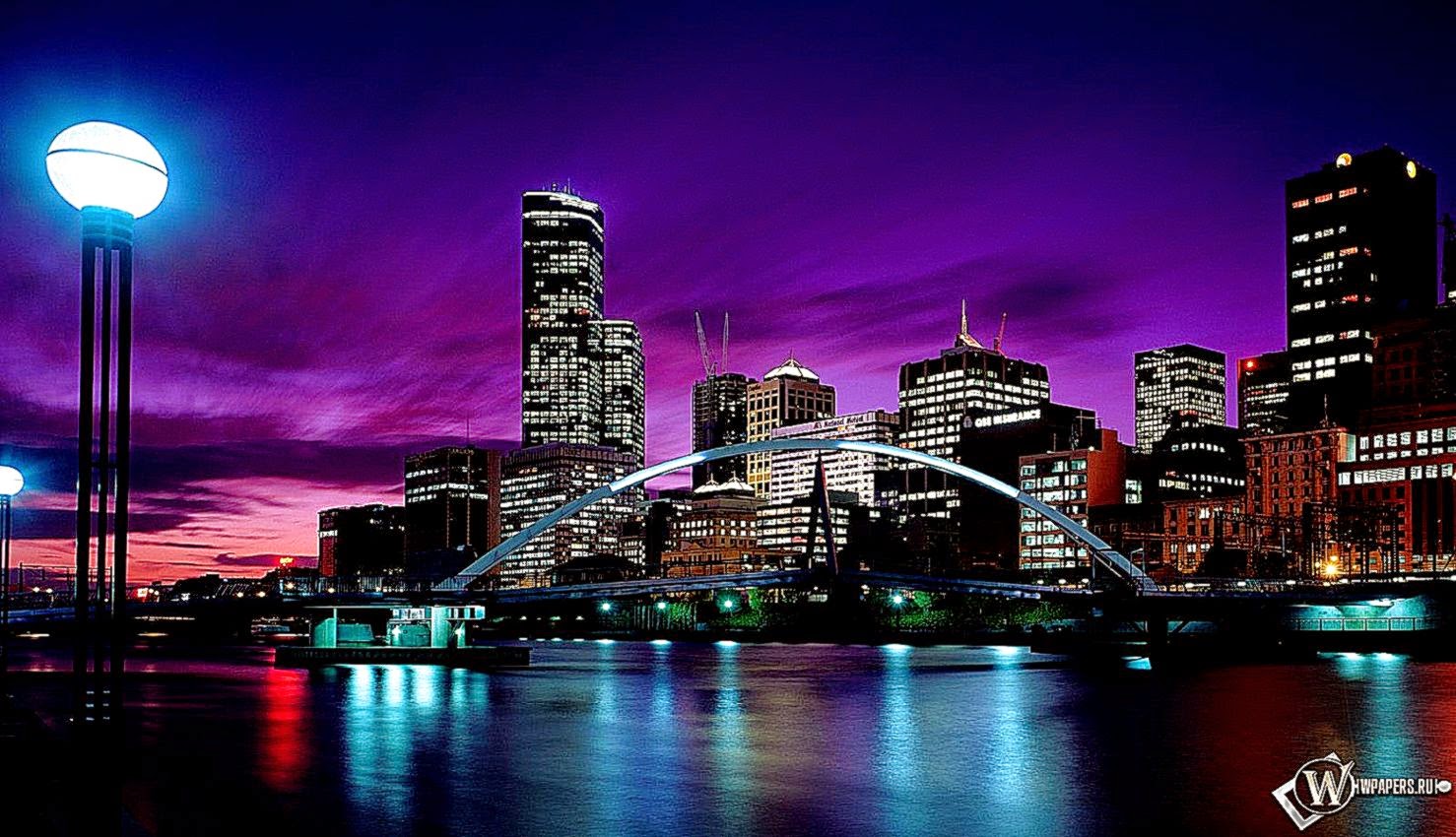 3d Wallpapers Melbourne Desktop Backgrounds - Melbourne City At Night , HD Wallpaper & Backgrounds