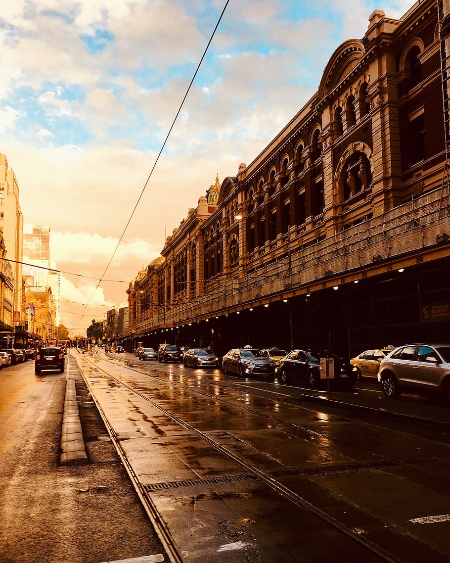 Melbourne, Australia, Iphone, Orange, Sunset, Street, - Melbourne Wallpaper Iphone , HD Wallpaper & Backgrounds