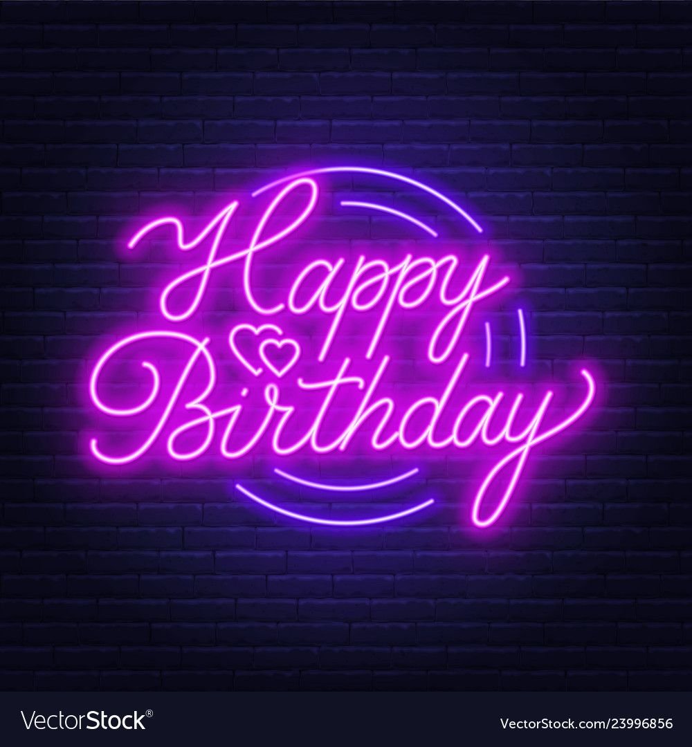 Happy Birthday Neon Lights , HD Wallpaper & Backgrounds