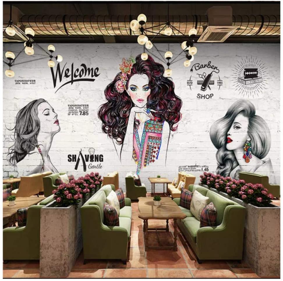 Vintage Barber Shop Mural Wallpaper Hair Salon Wall - Mural Wallpaper Hair Salon , HD Wallpaper & Backgrounds