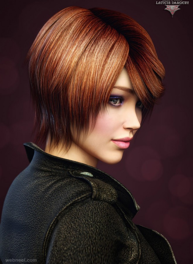 3 3d Girl Models Character Design - Heart Realistic 3d Model , HD Wallpaper & Backgrounds