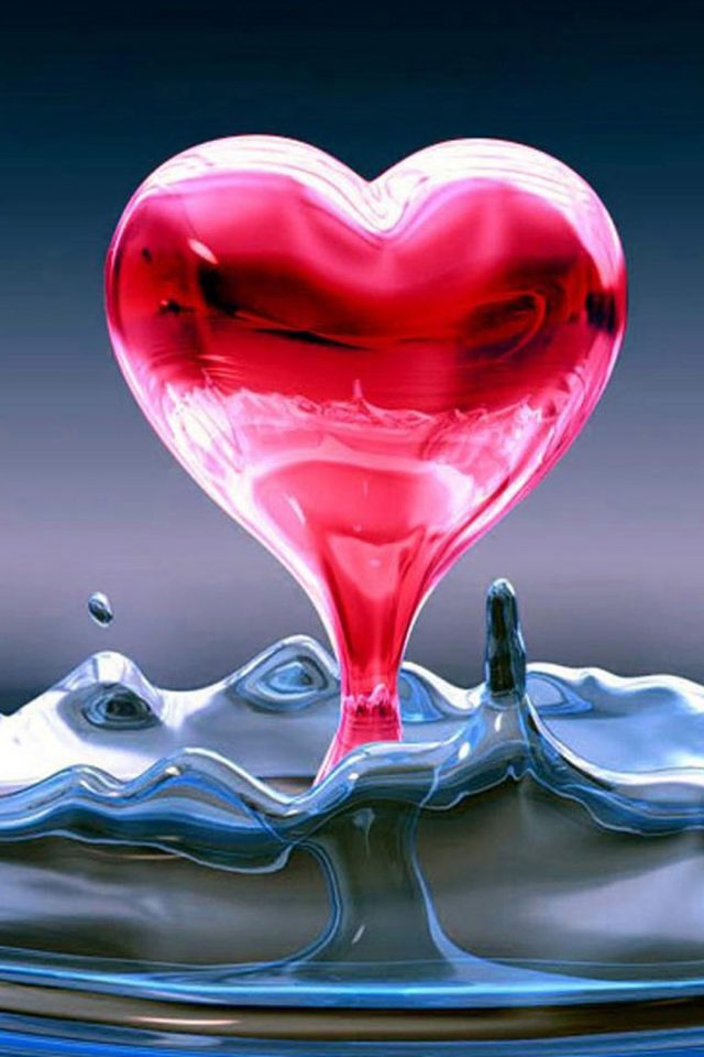 Water Drop Hearts Iphone Wallpaper - Cool Heart , HD Wallpaper & Backgrounds