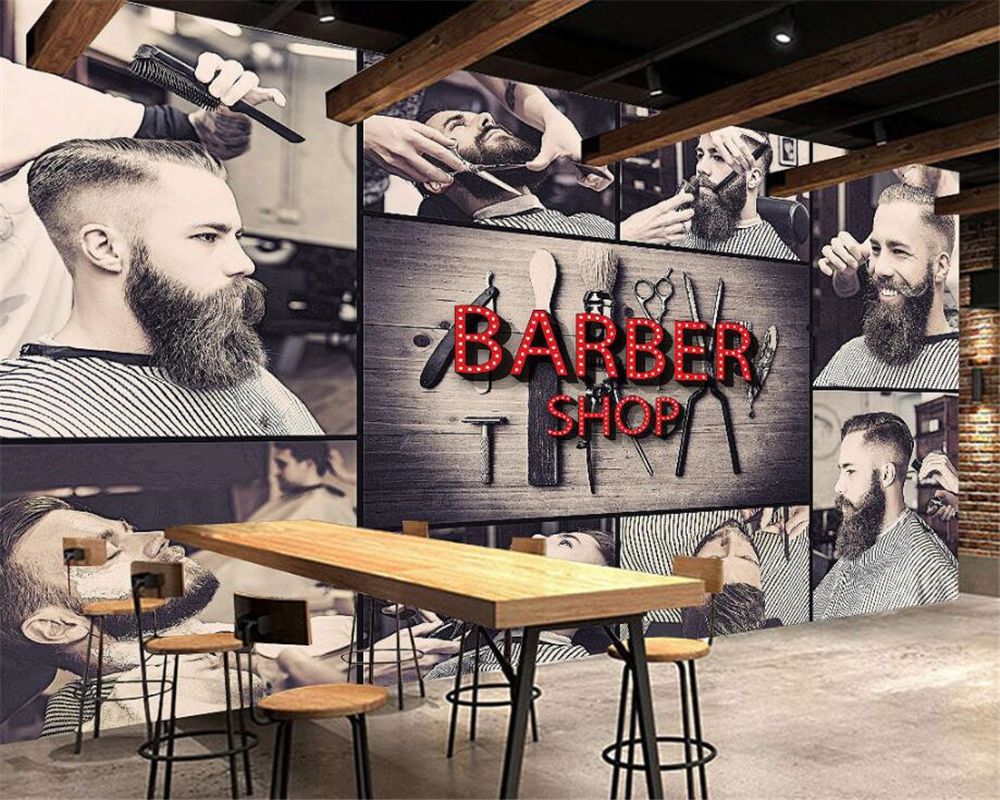 Barber Shop Wall Painting , HD Wallpaper & Backgrounds