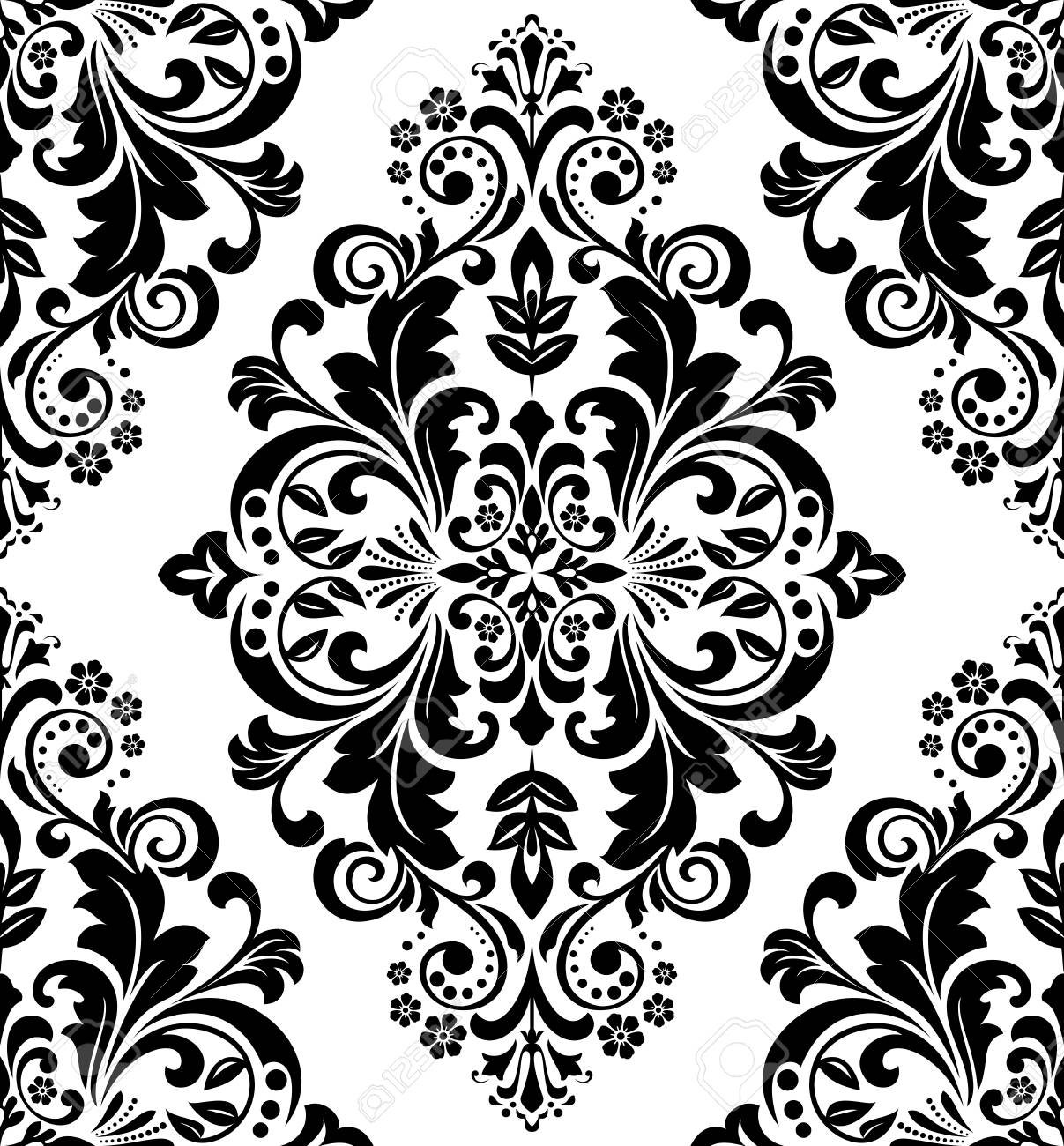 Damask Seamless Floral Pattern - Damask Floral Pattern Png , HD Wallpaper & Backgrounds