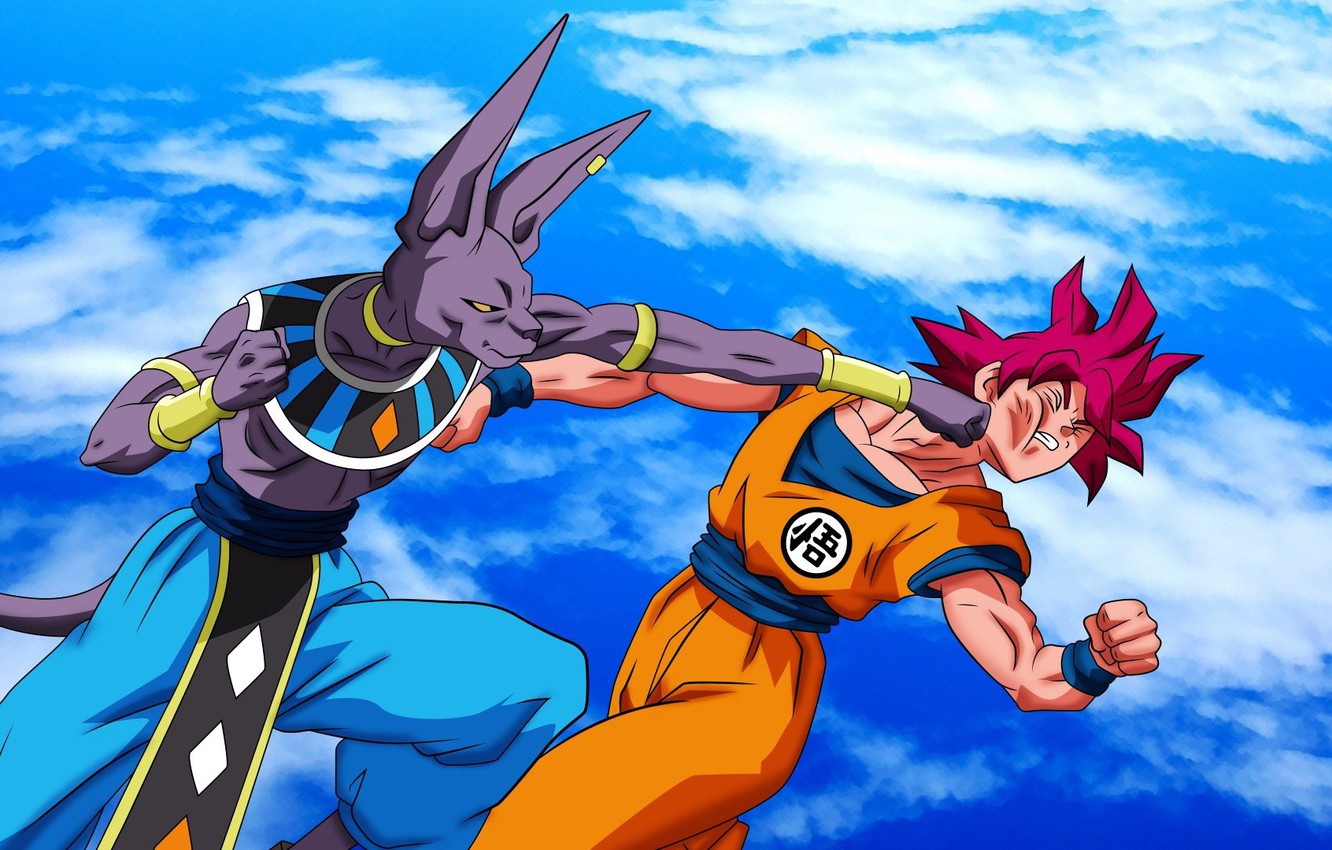 Photo Wallpaper Dbs, Game, Alien, Anime, Cloud, Fight, - Goku Vs God Of Destruction , HD Wallpaper & Backgrounds