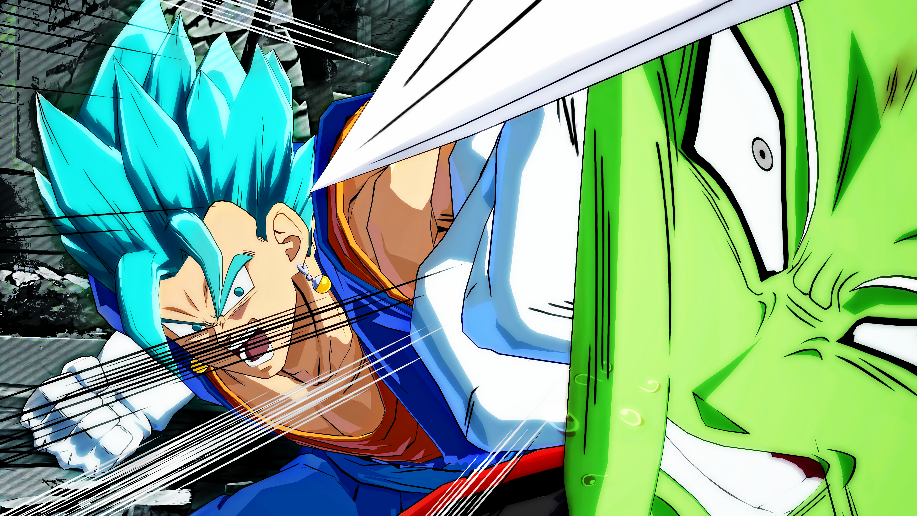 Vegito Ssj Blue Vs Fused Zamasu 4k Wallpaper 
 Data-src - Vegito Dragon Ball Fighterz , HD Wallpaper & Backgrounds