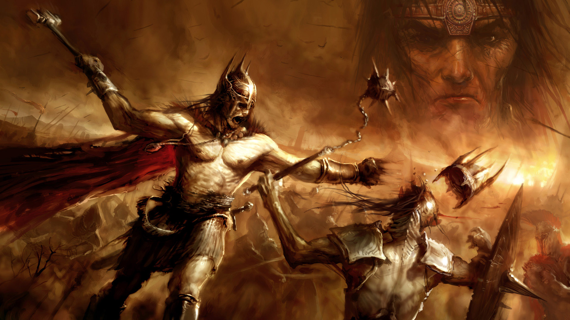 Fantasy Fight Wallpaper - Age Of Conan , HD Wallpaper & Backgrounds