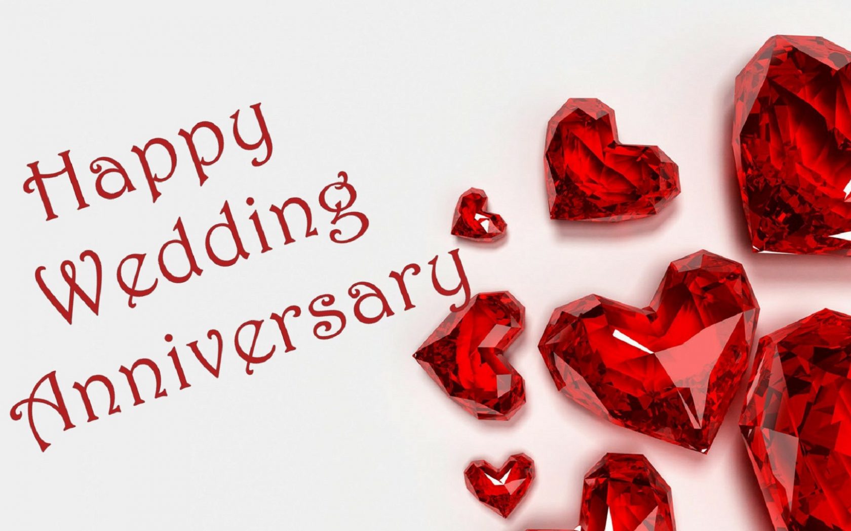 Wishes Happy Wedding Anniversary With Diamond Hearts - Happy Wedding Anniversary Hearts , HD Wallpaper & Backgrounds