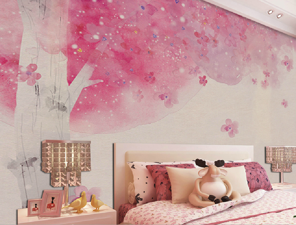 Wallpaper Rendering Girls Bedroom Girls Bedroom Warm - Bedroom Wallpaper For Girls Room , HD Wallpaper & Backgrounds