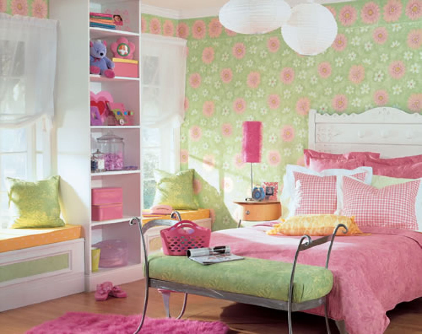 Modern Girls Bedroom Wallpaper Ideas Girls Bedroom - Modern Wallpaper For Girls Room , HD Wallpaper & Backgrounds