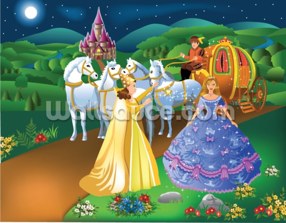 You Shall Go To The Ball Wall Mural - Cinderella Godmother Vector Stock , HD Wallpaper & Backgrounds