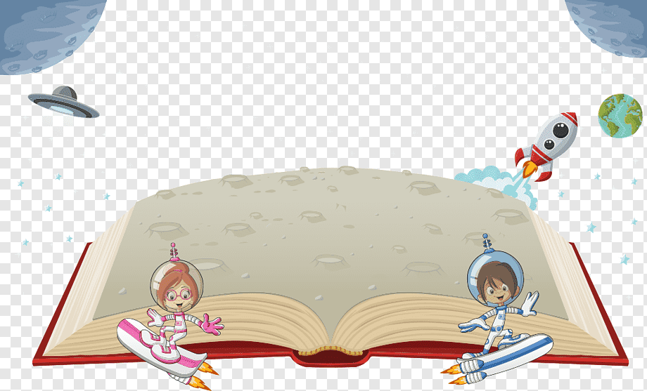 Drawing Illustration, Astronaut And Rocket On The Books, - Book , HD Wallpaper & Backgrounds