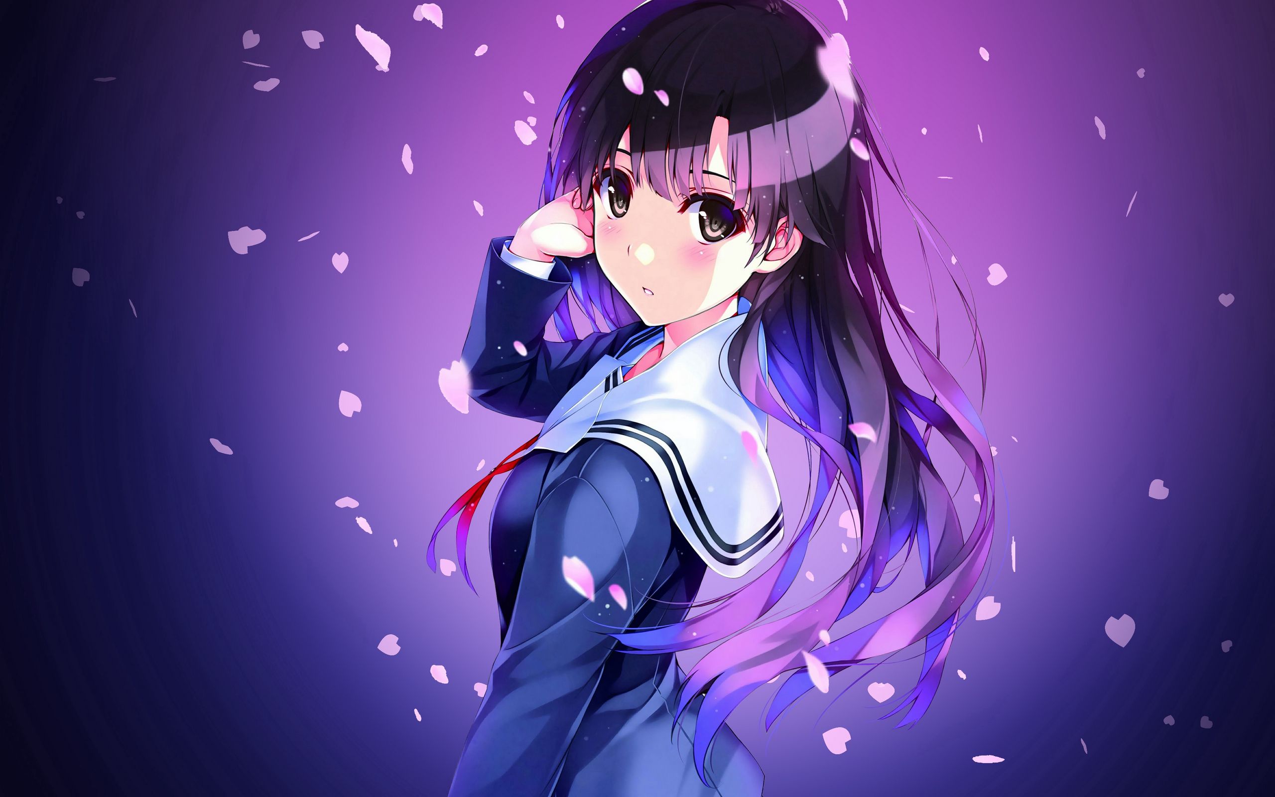 Wallpaper Anime, Schoolgirl, Uniform, Girl - Anime Hd , HD Wallpaper & Backgrounds