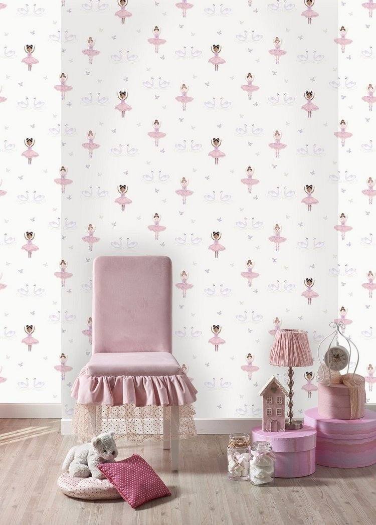 Ballerina Themed Room Design For Little Girls - Ballerina Wallpaper For Girls Room , HD Wallpaper & Backgrounds