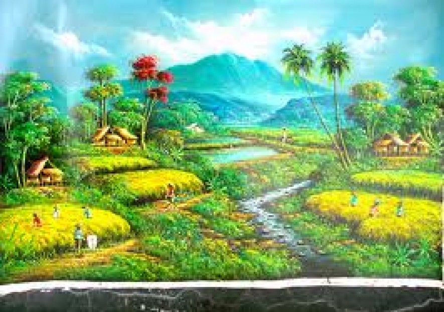 Wallpaper Pemandangan Alam Dan Pedesaan - Lukisan Naturalisme Pemandangan Alam , HD Wallpaper & Backgrounds