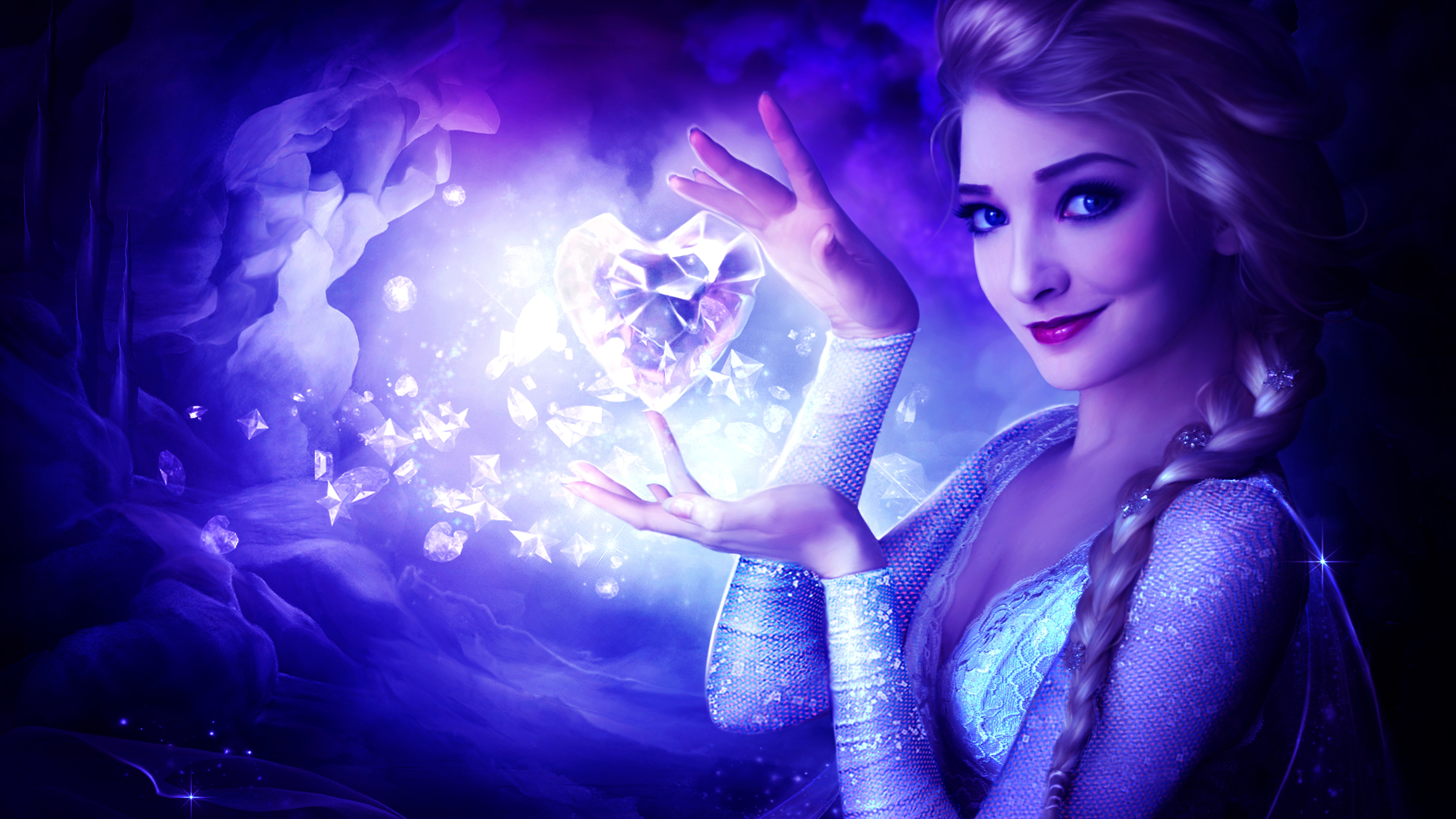 Queen Elsa Frozen Heart - Beautiful Princess Wallpaper Hd , HD Wallpaper & Backgrounds