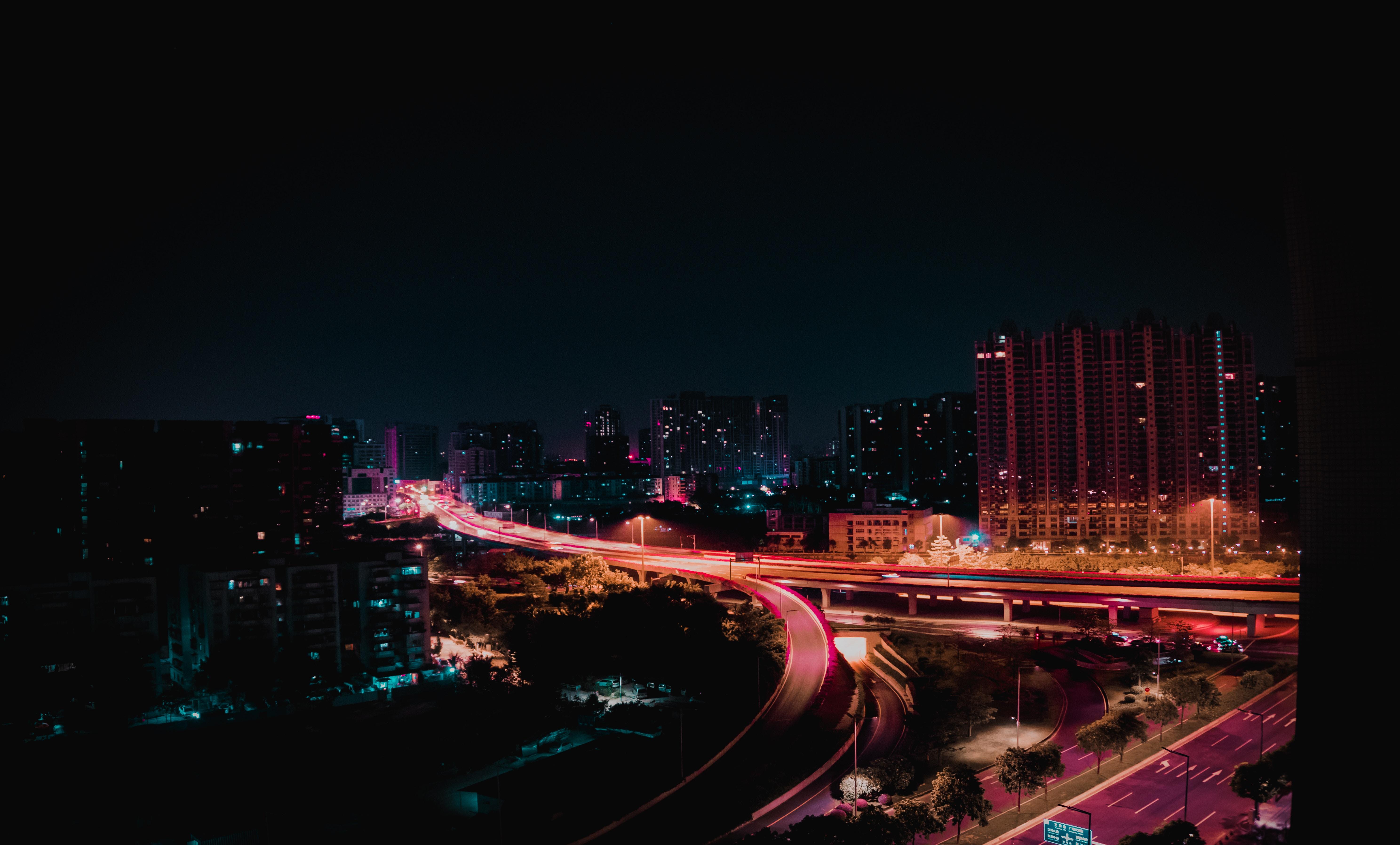 Kota Malam, Lampu-lampu Kota, Malam, Jalan, Lampu - City Light 4k , HD Wallpaper & Backgrounds