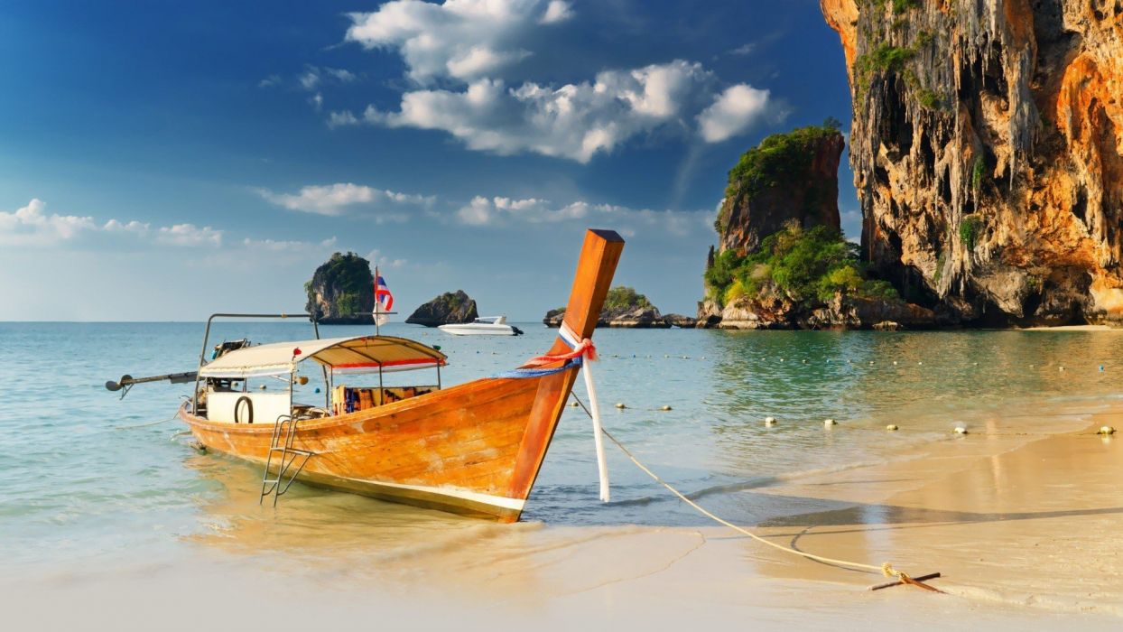Nature Thailand Seaside Thai Sea Beaches Wallpaper - Sea Side Wallpaper Hd , HD Wallpaper & Backgrounds