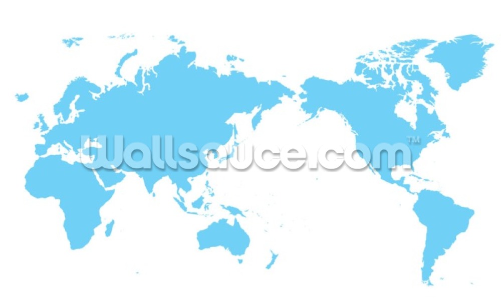 Aqua Blue World Map Wallpaper Mural - World Map Background Vector , HD Wallpaper & Backgrounds