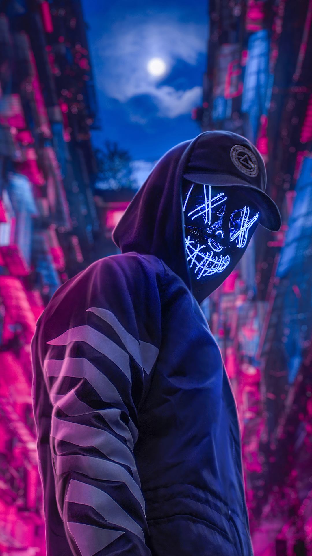 Neon Hoodie Hat Guy Wallpaper - Cool Wallpapers For Boys , HD Wallpaper & Backgrounds