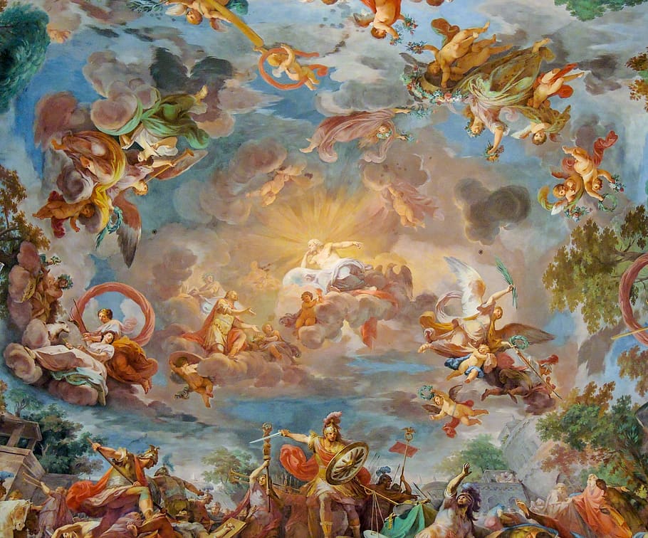 Rome, Borghese, Art, Italy, Artwork, Sculpture, Mural, - Villa Borghese Ceiling Painting , HD Wallpaper & Backgrounds