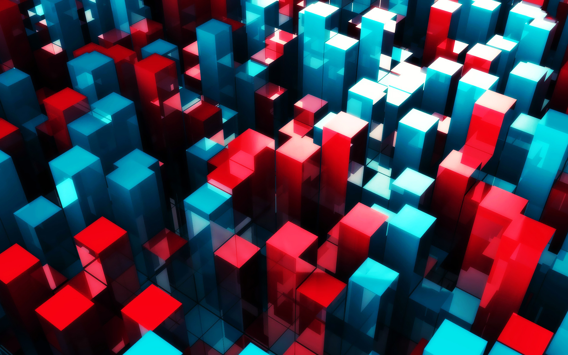 Awesome Cube Wallpaper - Cool Backgrounds Blue And Red , HD Wallpaper & Backgrounds