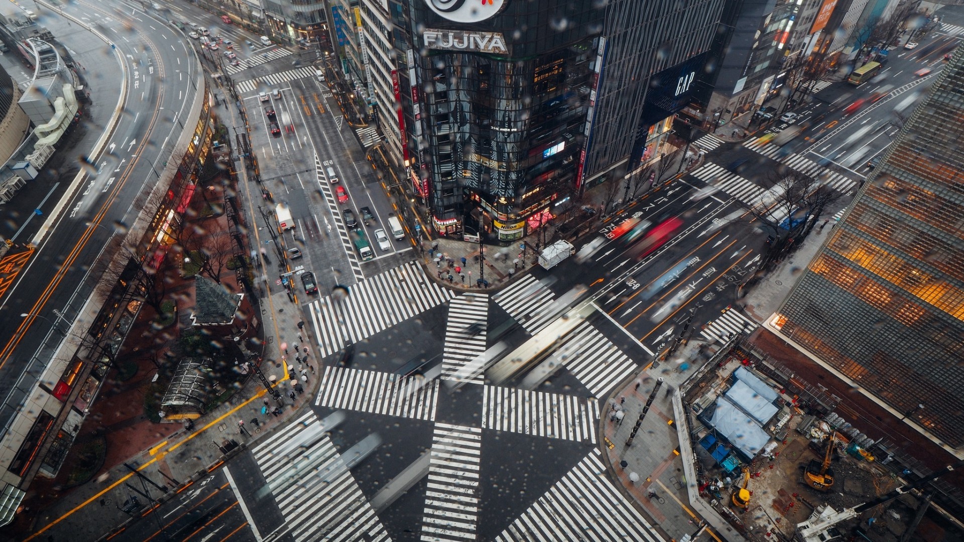 Japan Tokyo Ginza, Street, Construction, Top View, - Tokyo Street Top View , HD Wallpaper & Backgrounds