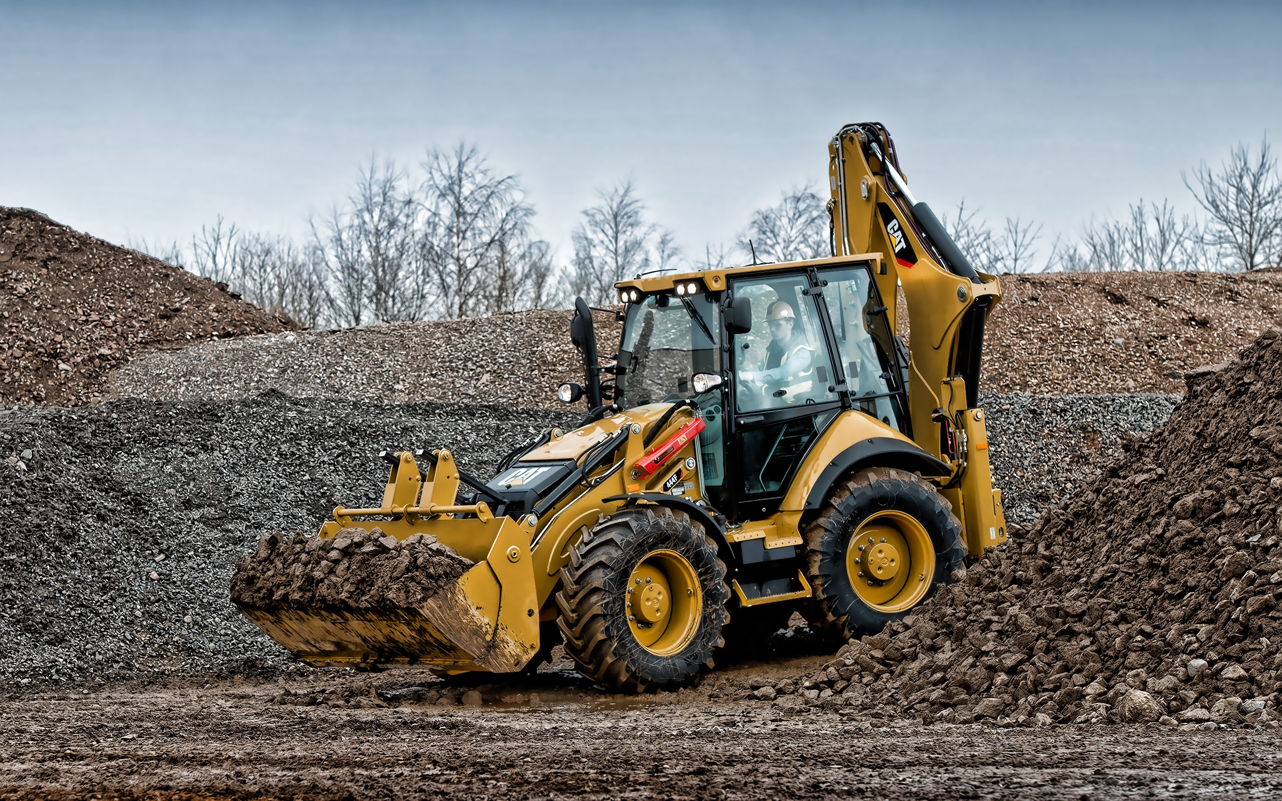 Cat 444f, Backhoe Loader, Tractors, Construction Equipment, - Retroexcavadora Cat Fondo De Pantalla , HD Wallpaper & Backgrounds