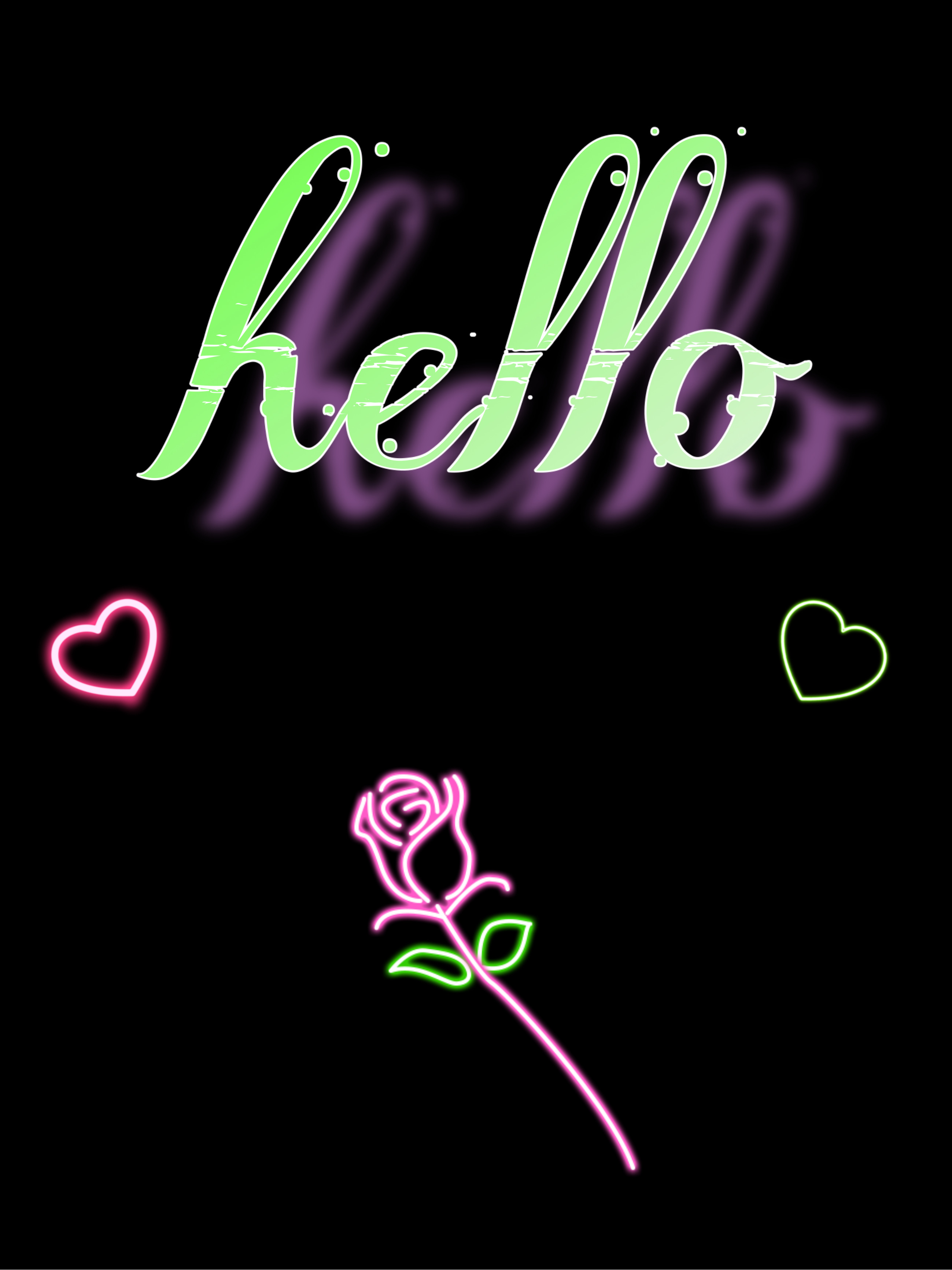 #freetoedit #hello #wallpaper #neon #rose #pink #green - Graphic Design , HD Wallpaper & Backgrounds