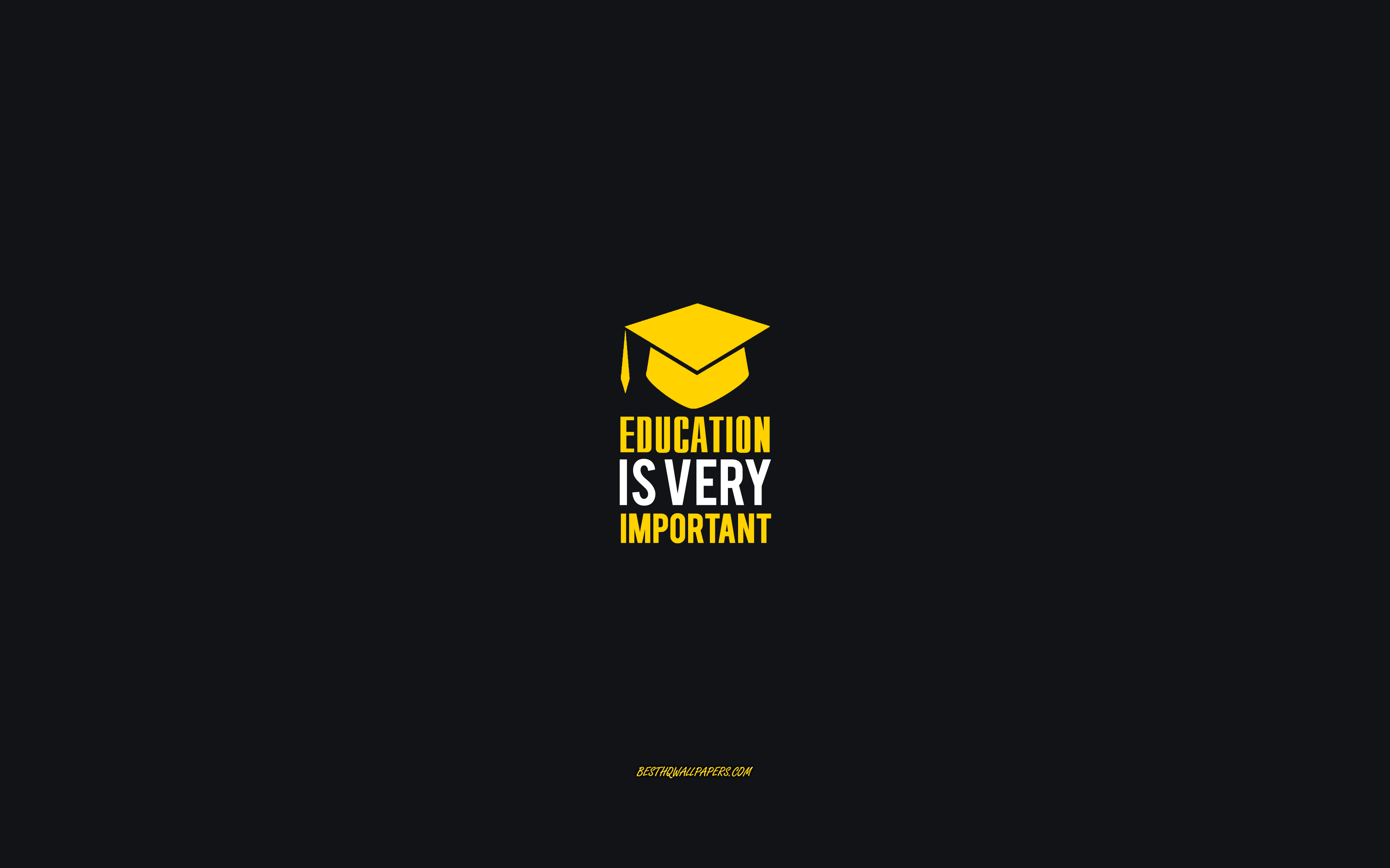Education Is Very Important, Gray Background, Creative - Graphic Design , HD Wallpaper & Backgrounds