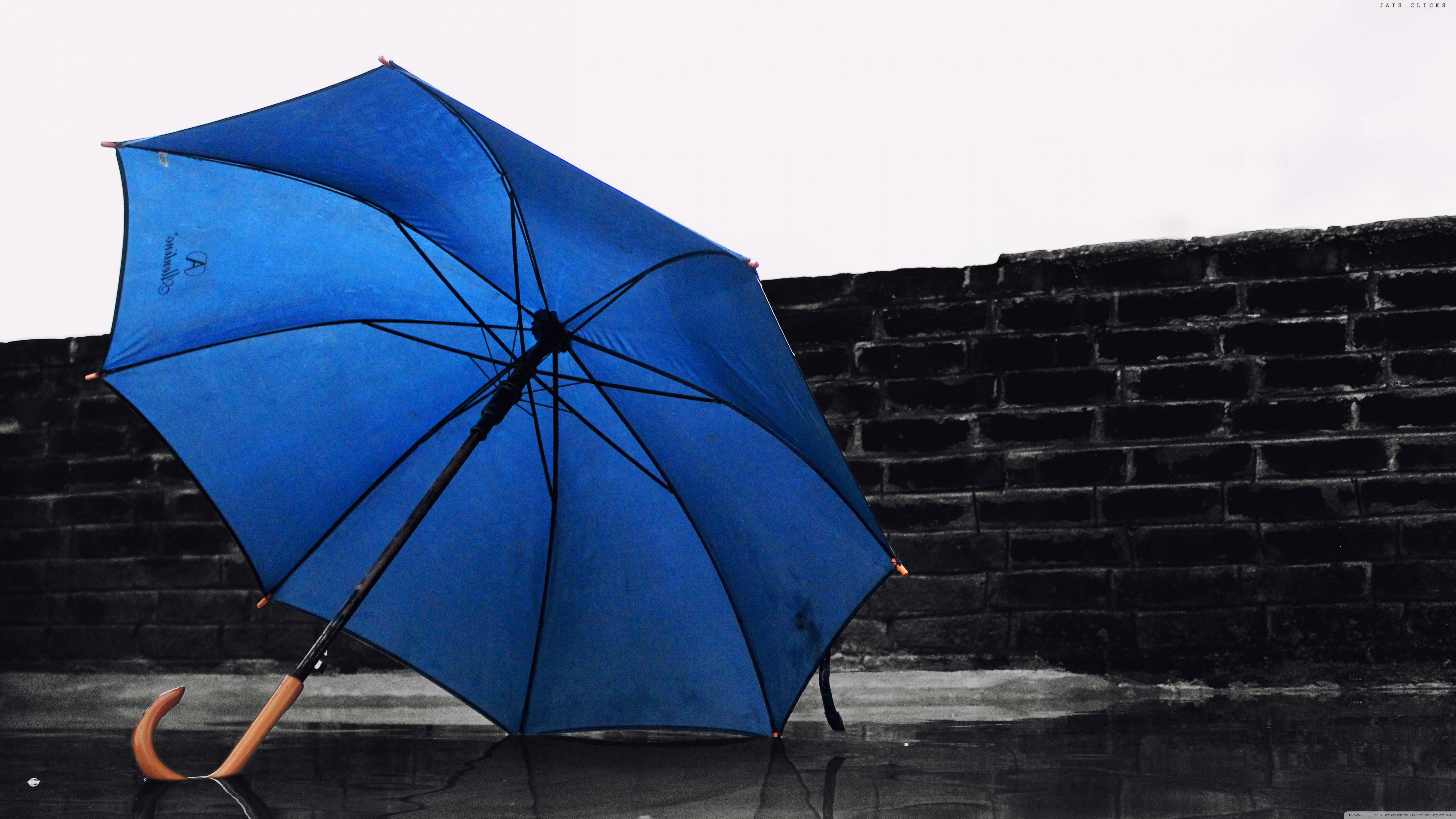 4k Blue Umbrella Wallpaper For Desktop And Mobile Phones , HD Wallpaper & Backgrounds