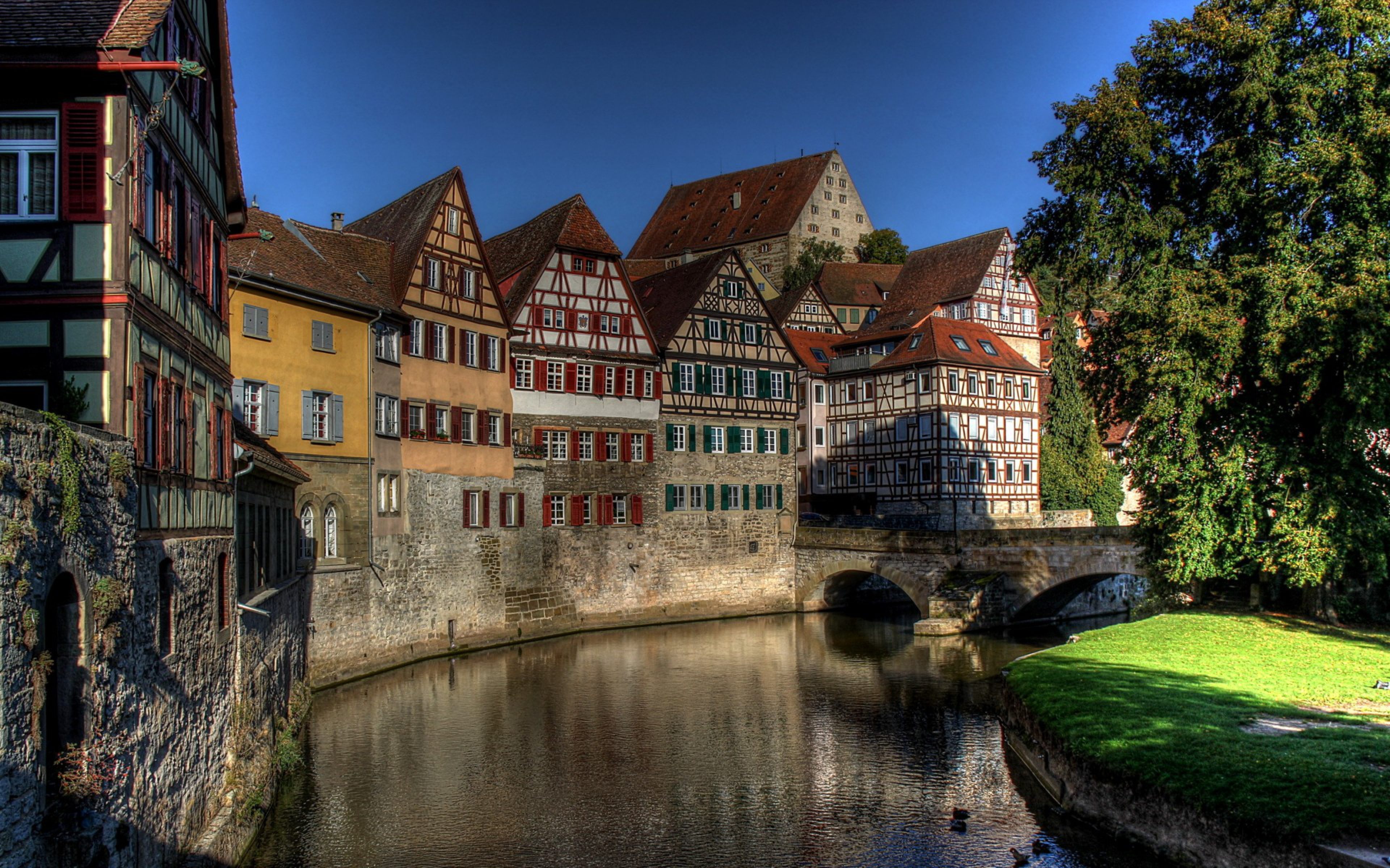 Schwabisch Hall Germany Landscape Hd Free Wallpapers - Centre Schwäbisch Hall, Houses , HD Wallpaper & Backgrounds