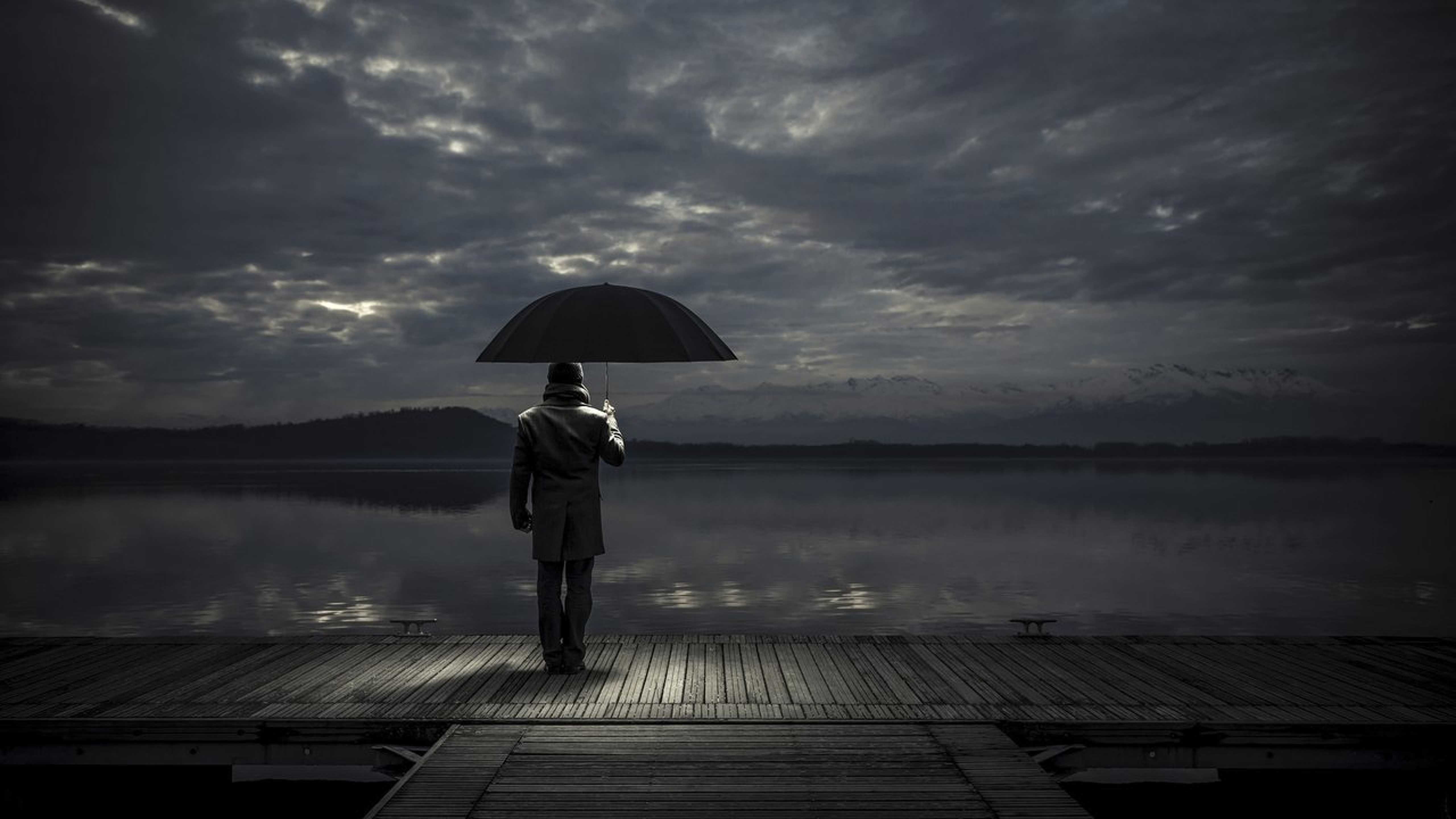 Alone Man With Umbrella, Alone, Love, Man, Umbrella, , HD Wallpaper & Backgrounds