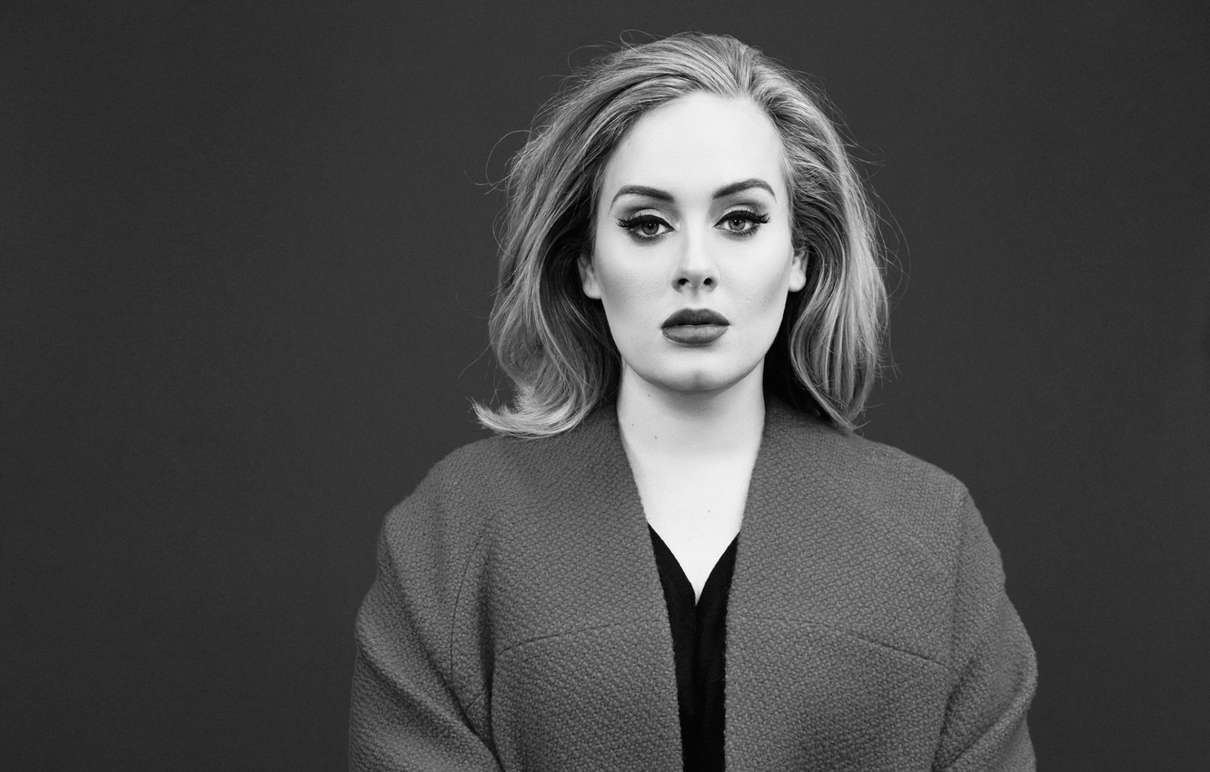 Photo Wallpaper Portrait, Singer, Adele - Adele Black And White , HD Wallpaper & Backgrounds