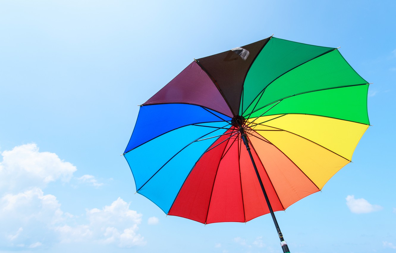 Photo Wallpaper The Sky, Color, Rainbow, Colors, Umbrella, - Umbrella Rainbow Color , HD Wallpaper & Backgrounds
