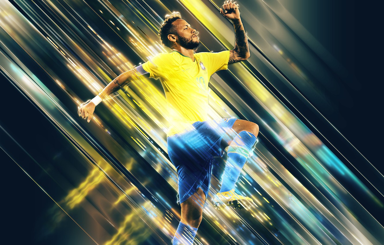 Photo Wallpaper Football, Brazil, Soccer, Brasil, Barca, - Stylé De Foot Neymar , HD Wallpaper & Backgrounds