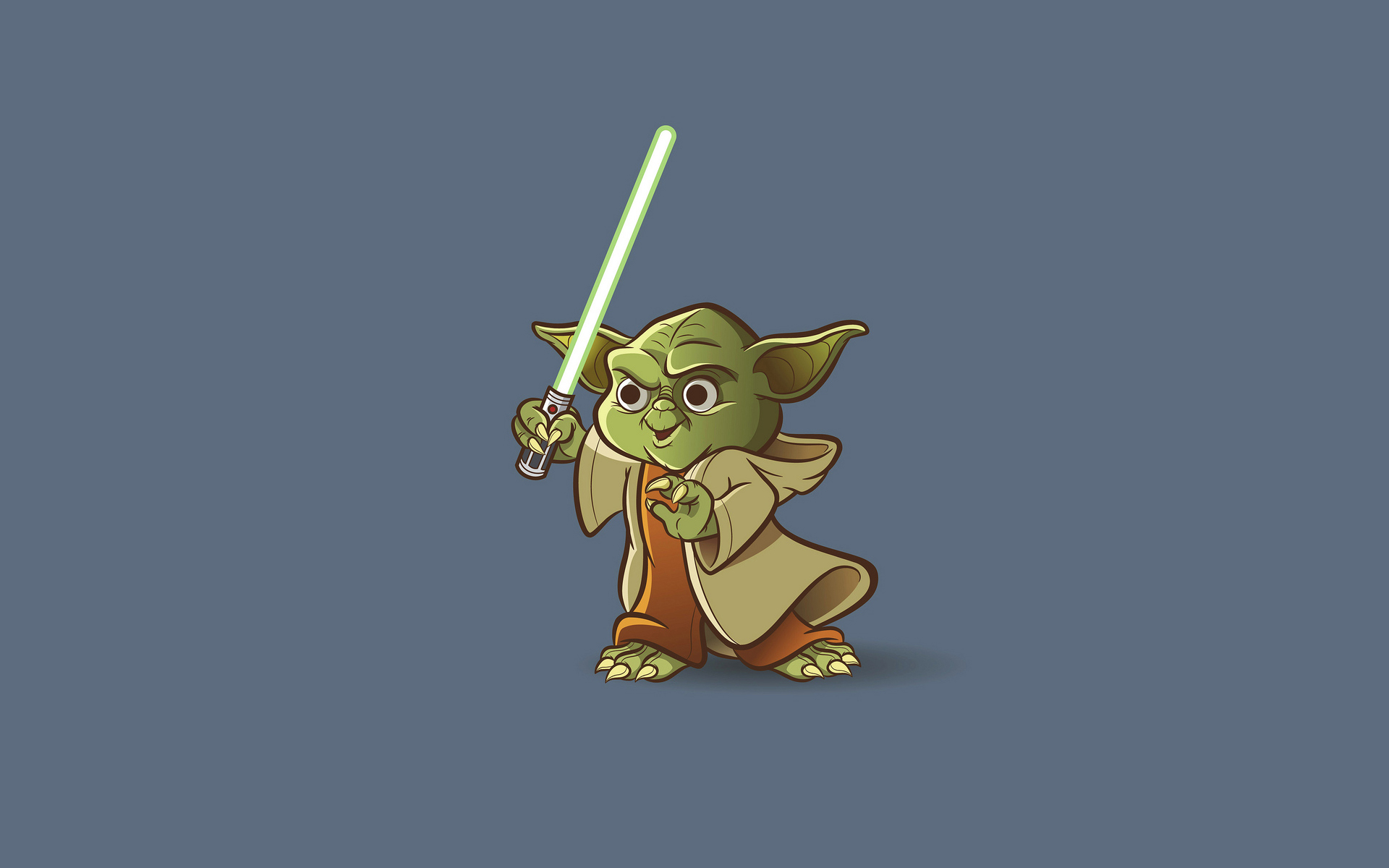 Yoda Art Wallpaper - Cartoon , HD Wallpaper & Backgrounds