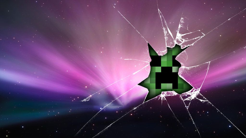 Creeper Minecraft Computer Screen Wallpaper Broken - Creeper Minecraft Background , HD Wallpaper & Backgrounds