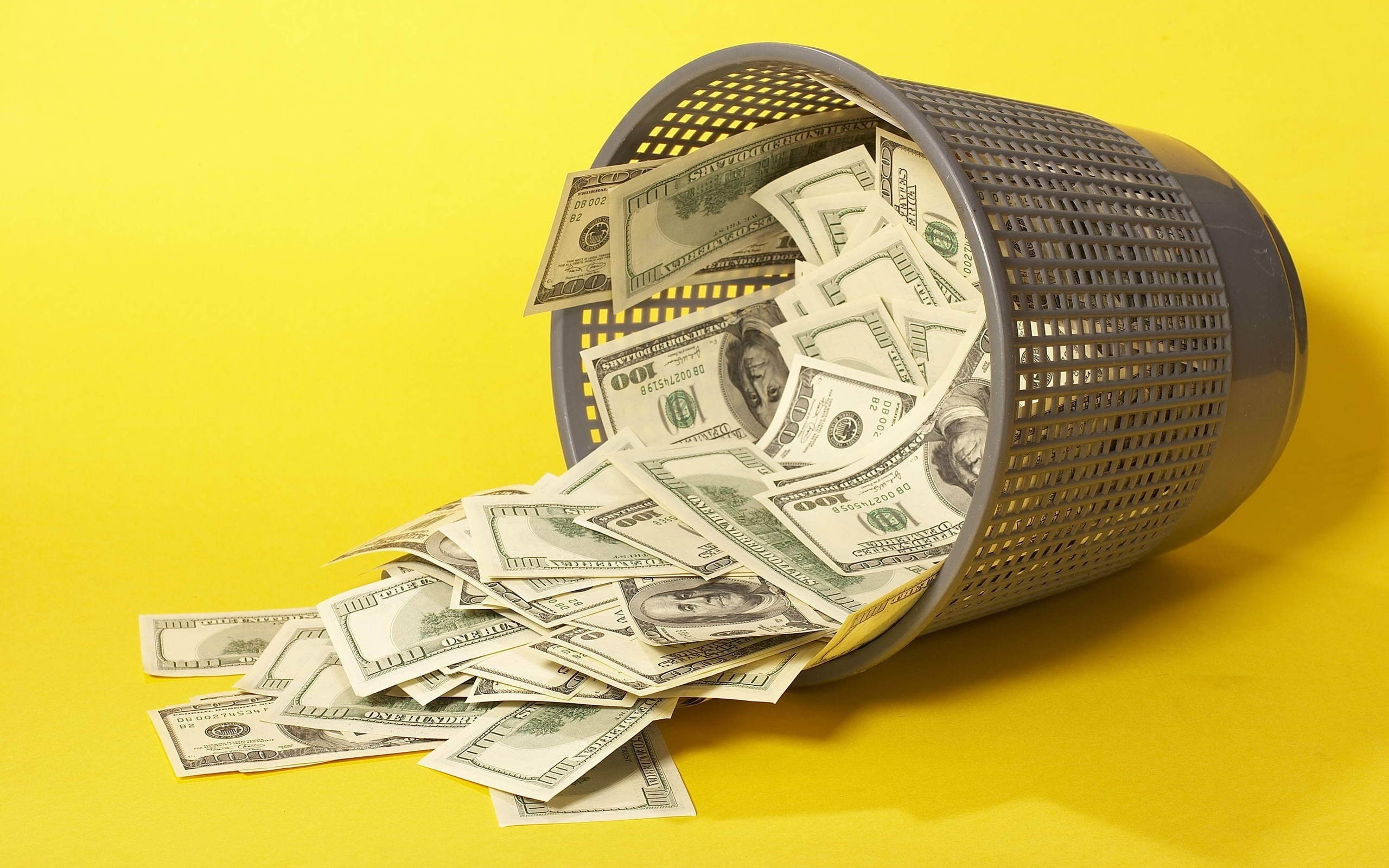 Basket With Dollar - Money In The Garbage , HD Wallpaper & Backgrounds