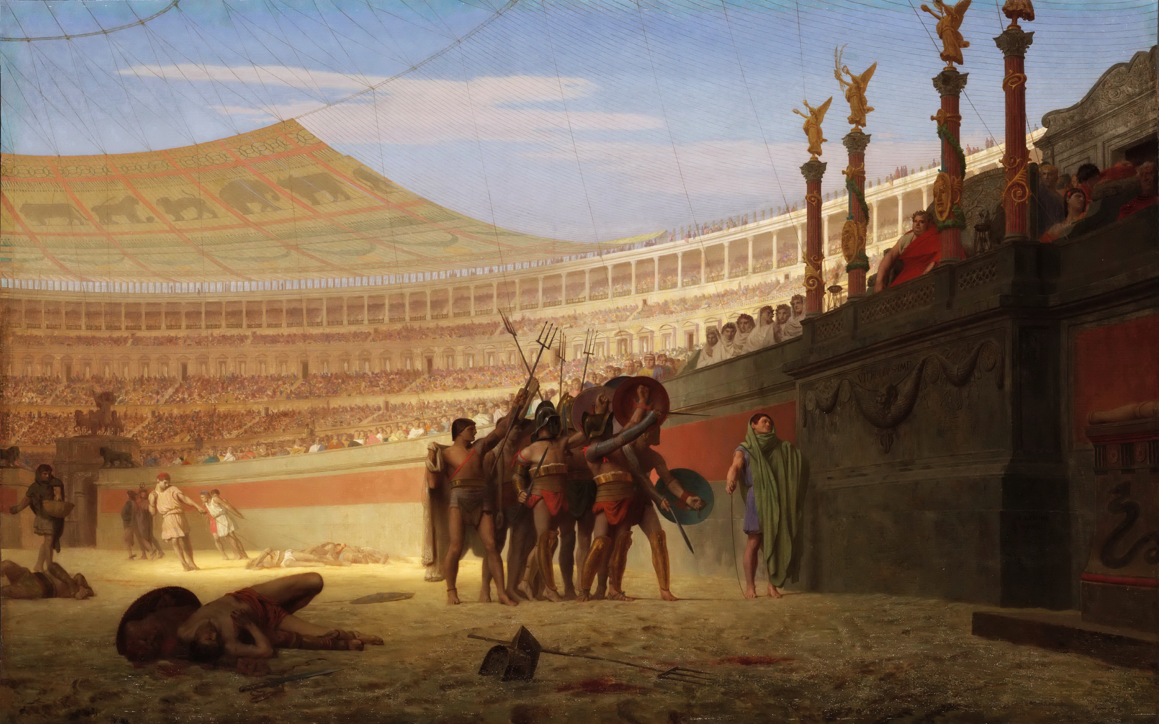 Roman Gladiator Wallpaper - Jean Leon Gerome Ave Caesar , HD Wallpaper & Backgrounds