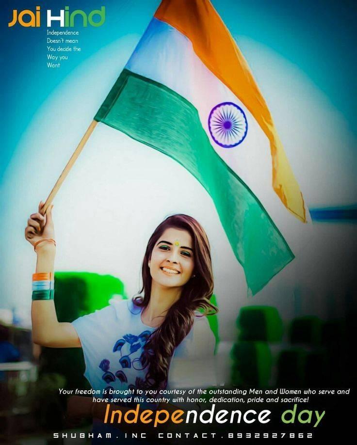 15 August Photo For Girls Wallpapers - India Republic Day Girl , HD Wallpaper & Backgrounds
