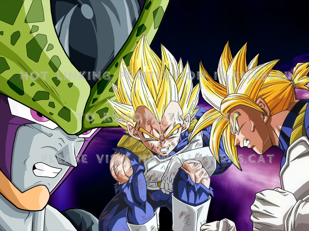 Vegeta Trunks Y Cell Ssj Dragonballz Anime - Trunks Y Vegeta Vs Cell , HD Wallpaper & Backgrounds