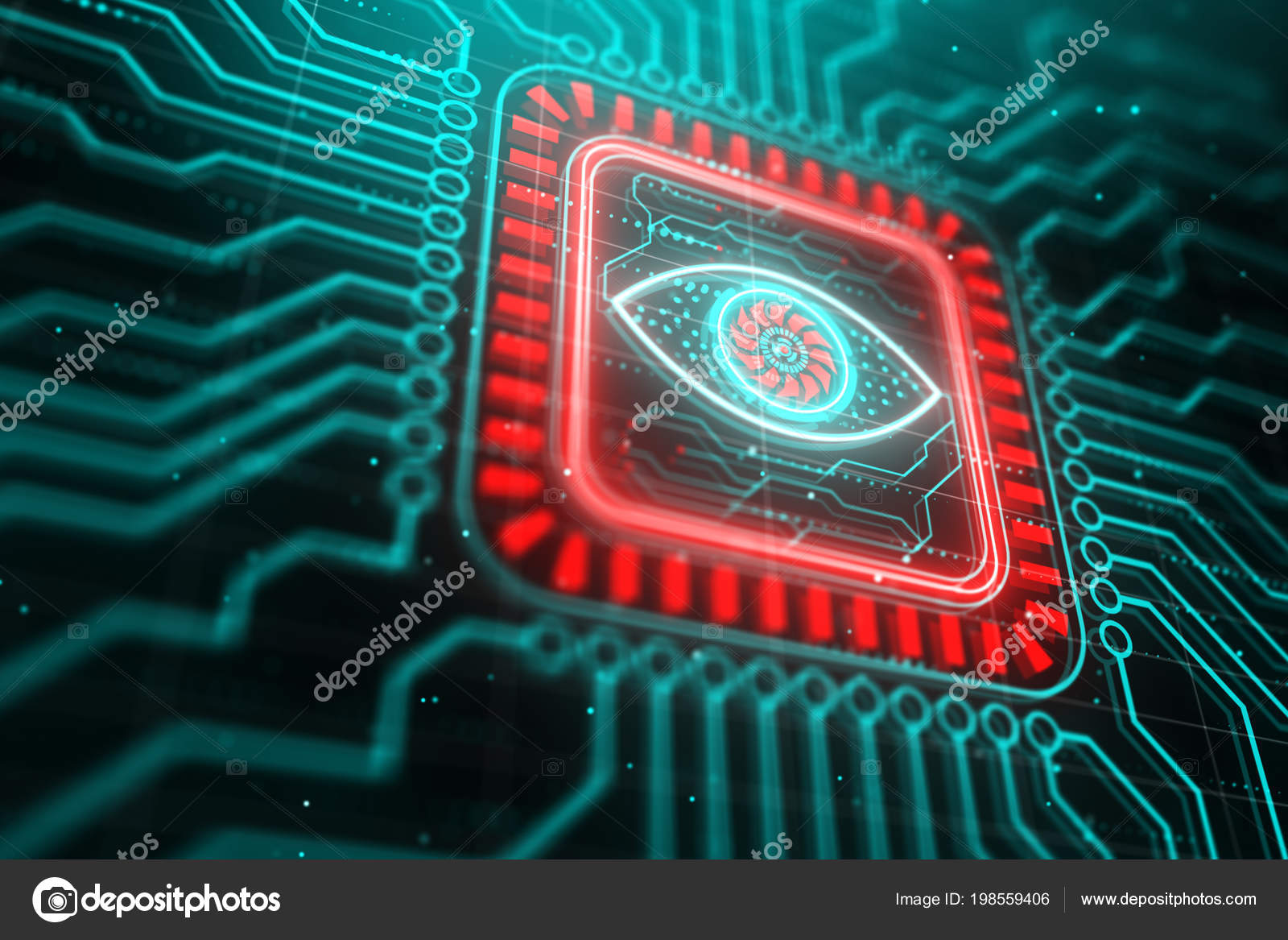 Creative Digital Circuit Eye Wallpaper Vision Cyber - Digital Electronics , HD Wallpaper & Backgrounds