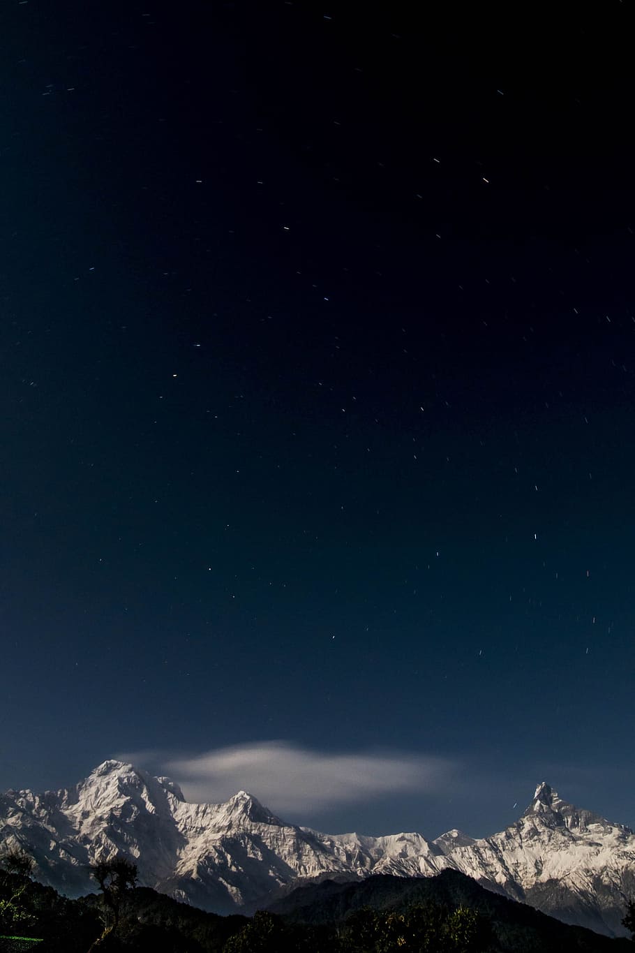 Snow, Landscape, Himalaya, Annapurna, Carriage Frankfurt - Himalaya Wallpaper At Night , HD Wallpaper & Backgrounds
