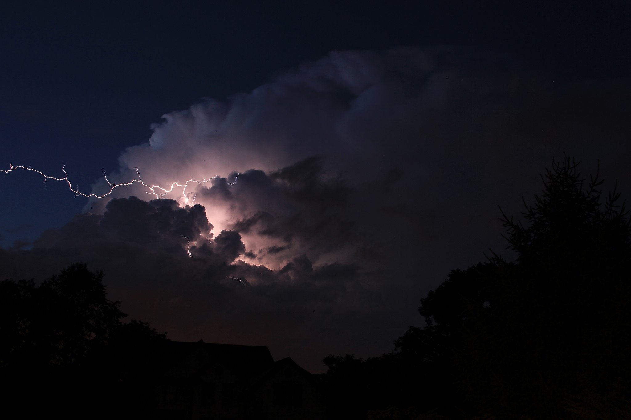 Thunder Storn Flash Lightning Sky Night Eclair Nuit - Thunderstorm , HD Wallpaper & Backgrounds