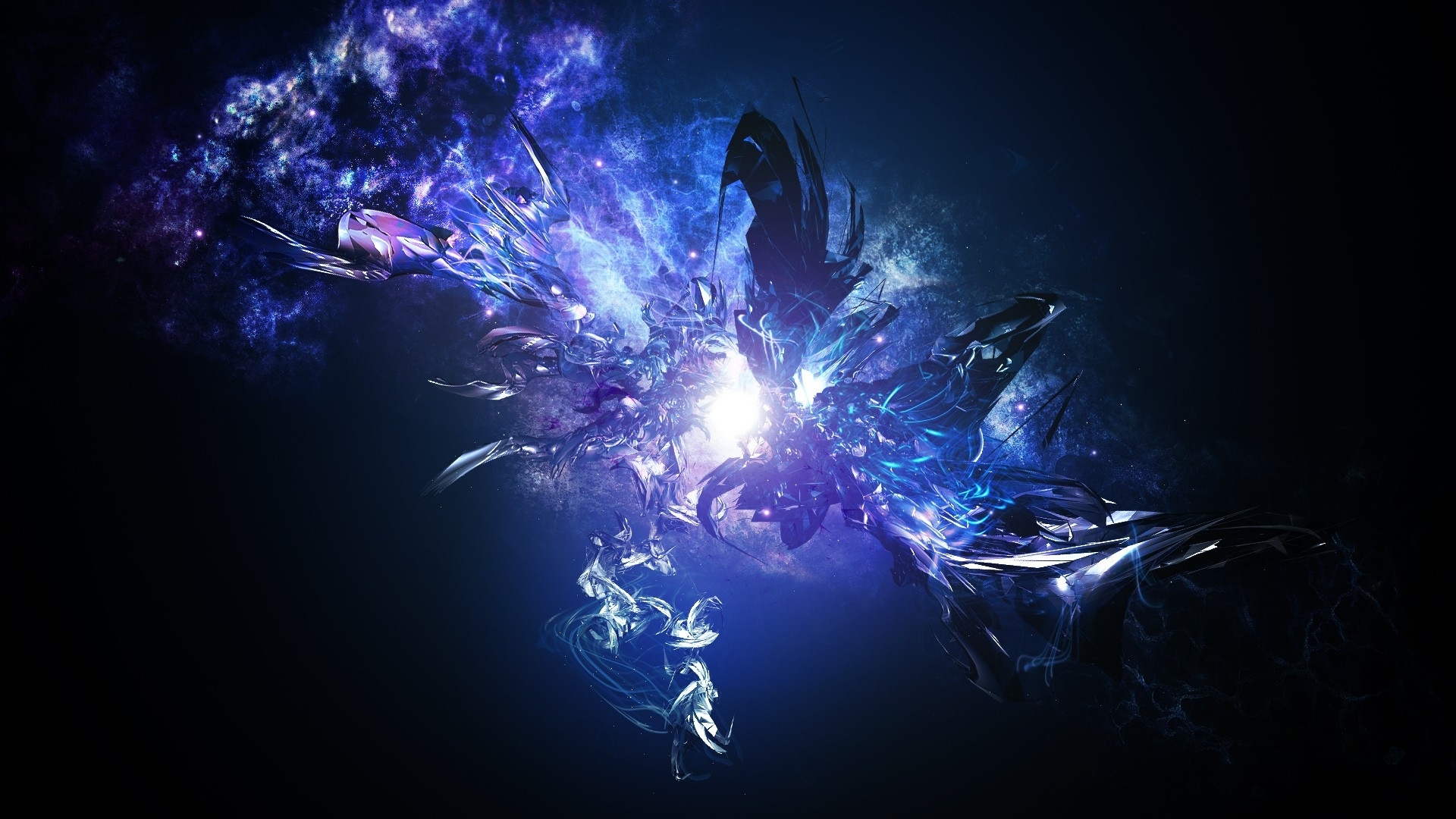 Blue Explosion - Darkness , HD Wallpaper & Backgrounds