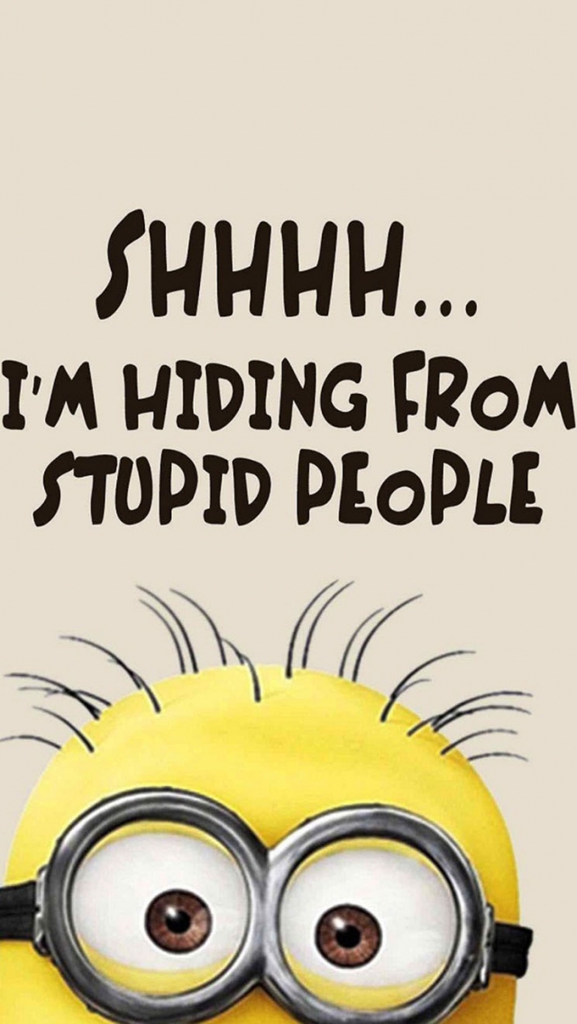 Minions Stupid People The Iphone Wallpapers - Minion Wallpaper For Iphone , HD Wallpaper & Backgrounds