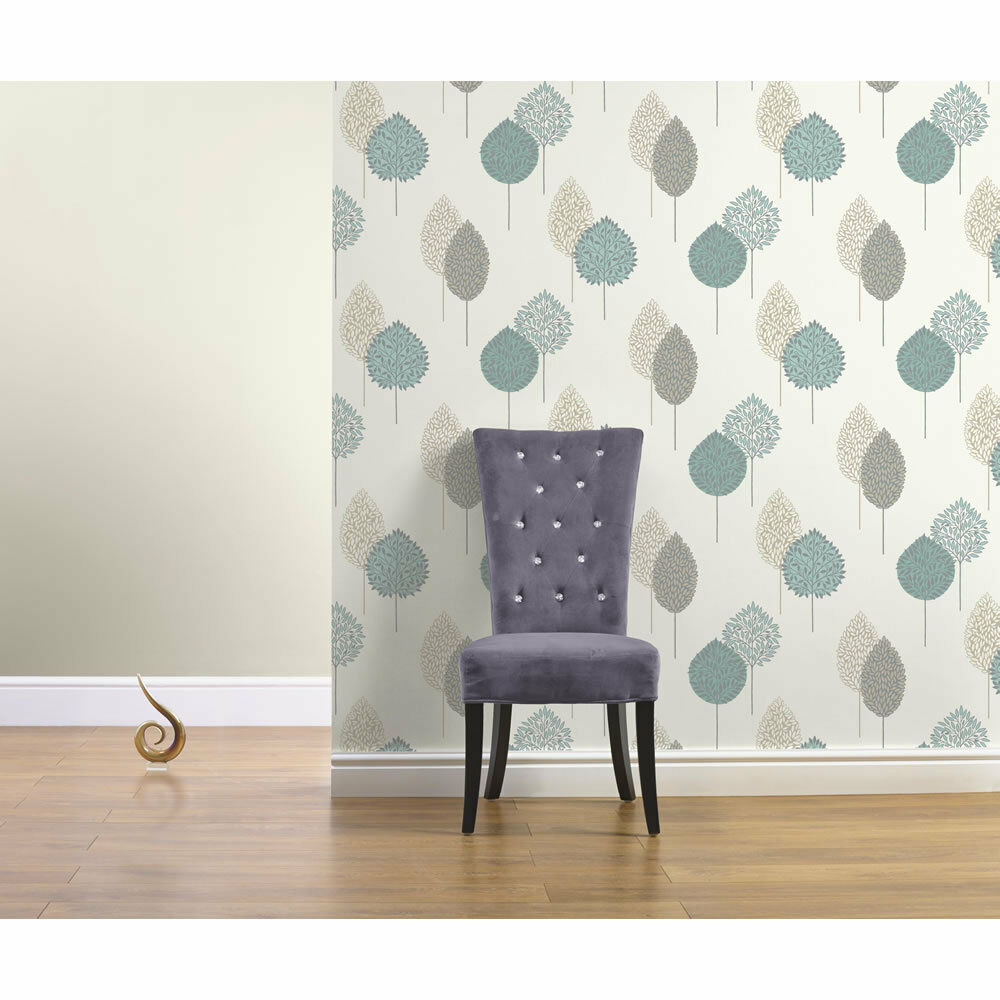 Arthouse Retro Leaf Wallpaper - Dulux Blue Babe Paint , HD Wallpaper & Backgrounds