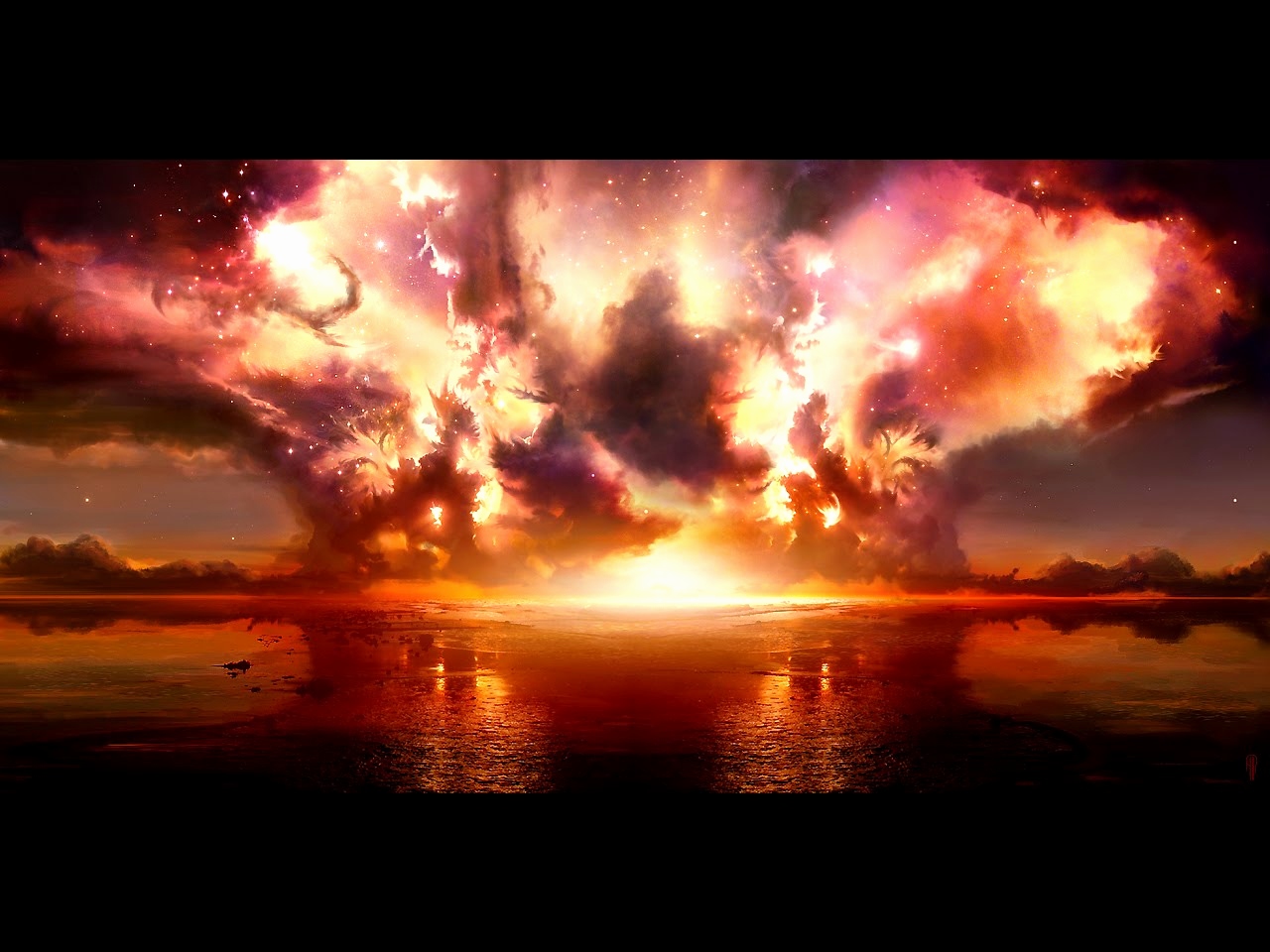 Fire In The Sky Background , HD Wallpaper & Backgrounds